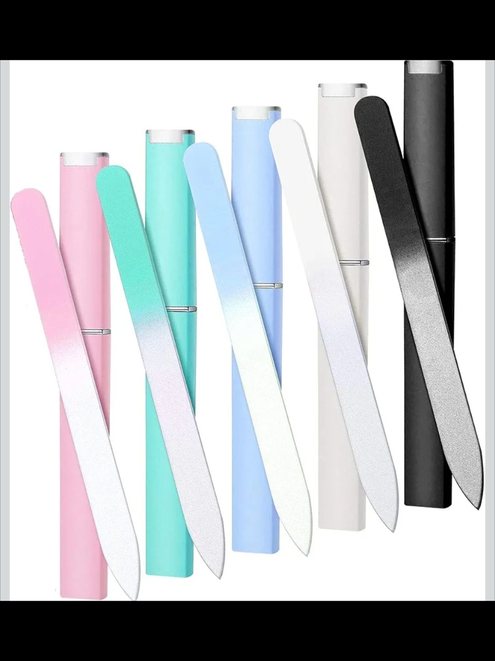 Colorful Glass Nail File with Protective Sleeve - CHOICE OF COLOR